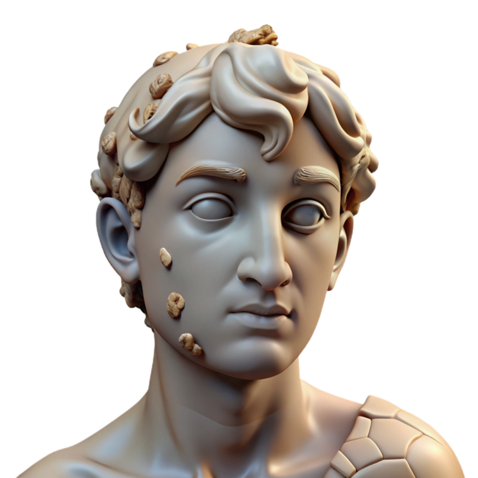 magnificent abstract Damaged Sculpture Restoration Clay Modeling Transparent Background premium png