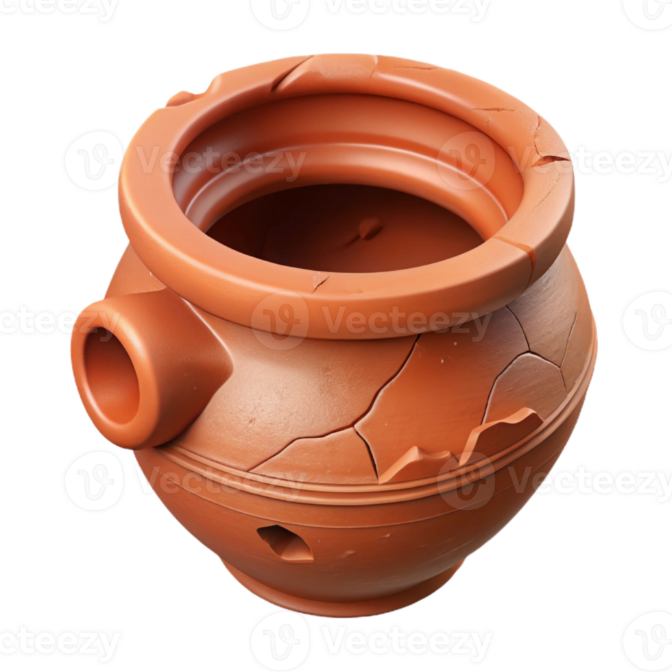 magnificent vintage Damaged Terracotta Pot Fragment Isolated on Transparent Background exclusive png