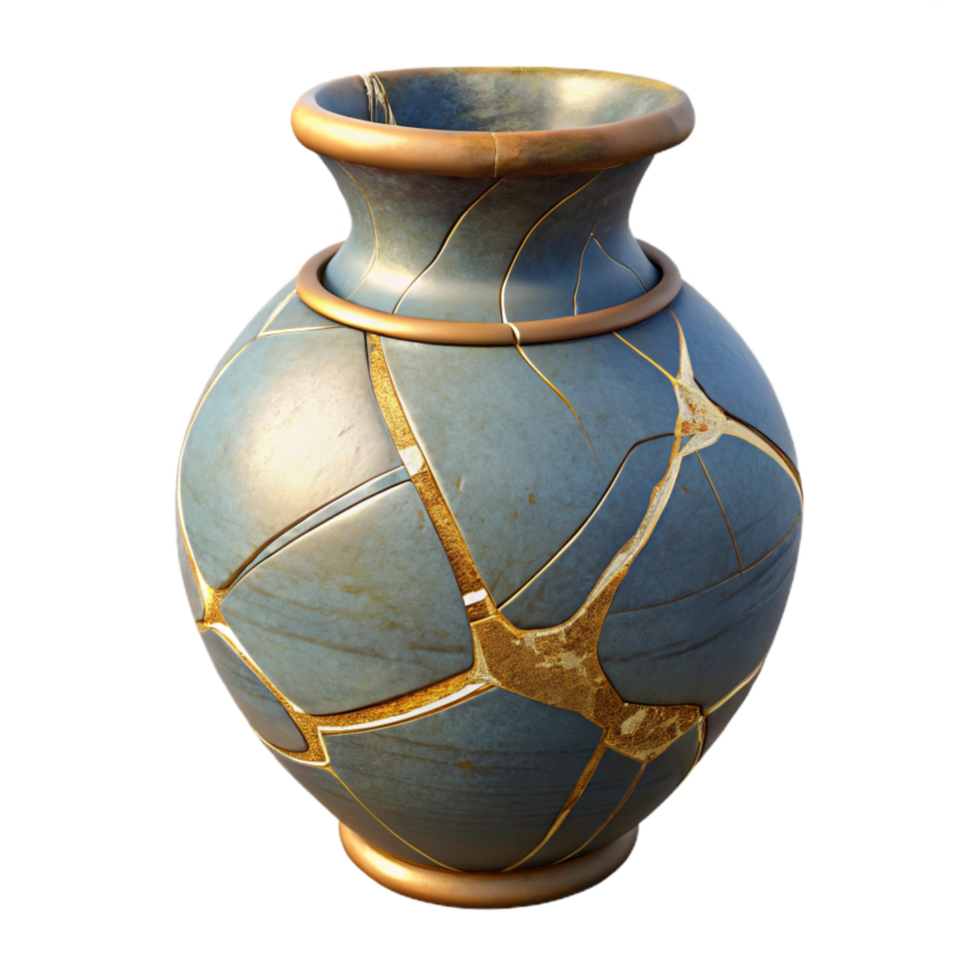 extraordinary abstract Damaged Vase Repair with Kintsugi Technique Cutout professional png
