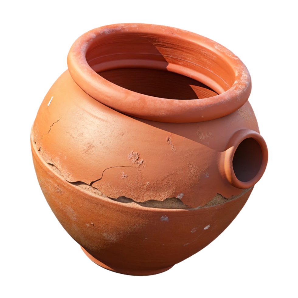 impressive modern Damaged Terracotta Pot Fragment Isolated on Transparent Background high quality png
