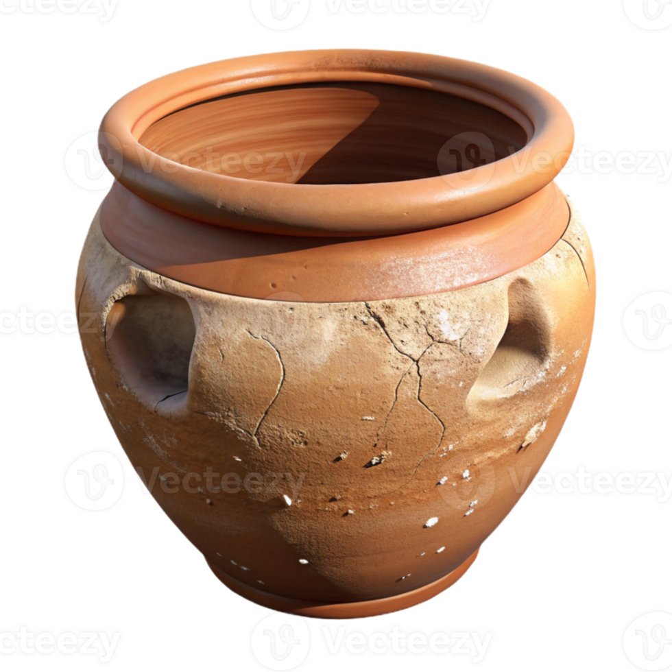 dramatic abstract Damaged Terracotta Pot Restoration Cutout detailed png