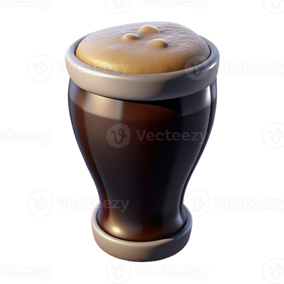 beautiful artistic Dark Beer in Nonic Pint Glass Isolated Element premium png