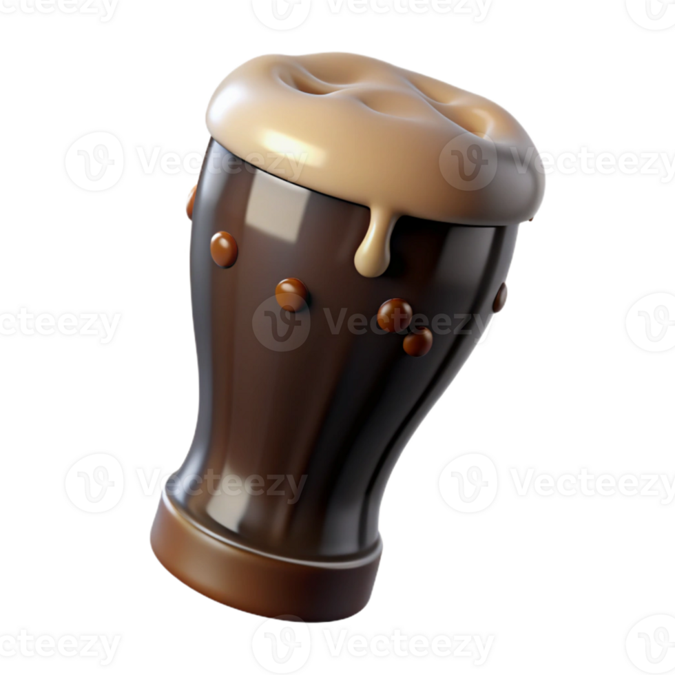 wonderful creative Dark Beer in Nonic Pint Glass Isolated Element high quality png