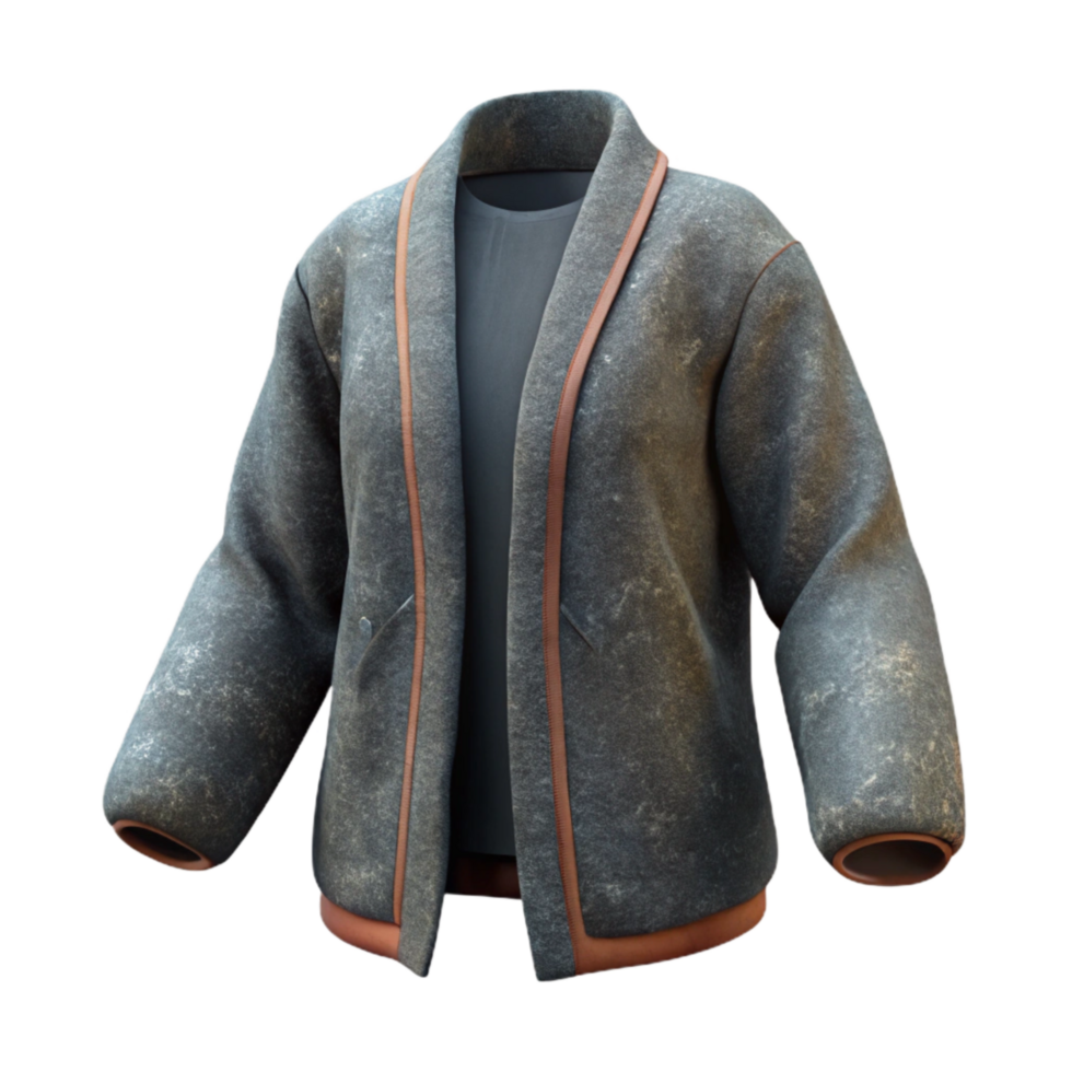 magnificent traditional Dark Academia Cardigan Back View Isolated Transparent Background png