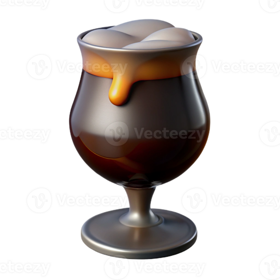 impressive artistic Dark Beer in Tulip Glass Isolated Element png
