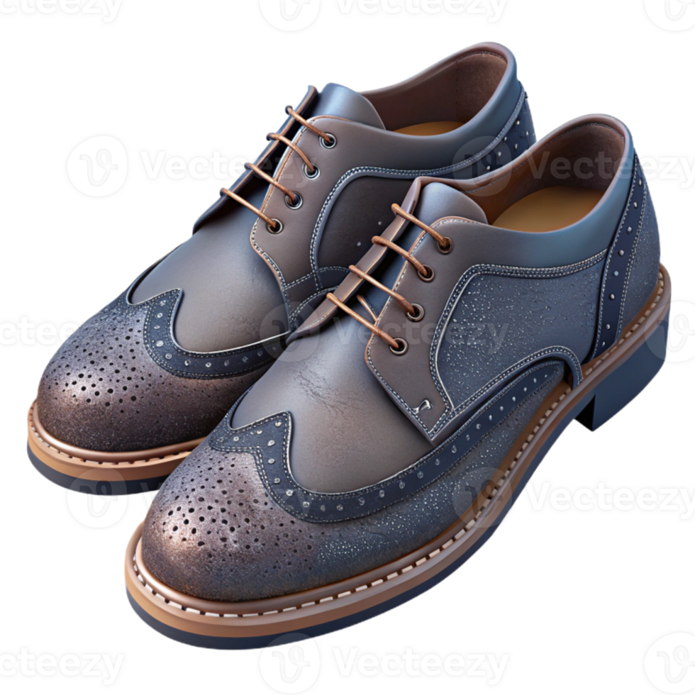 dramatic minimalist Dark Academia Brogues Top View Transparent Background original png