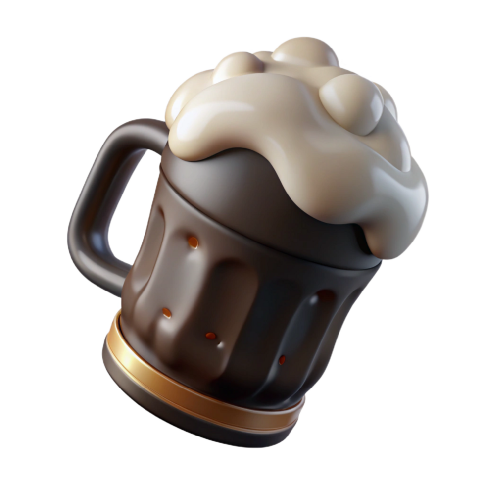 Dark Beer with Creamy Head Isolated Element png