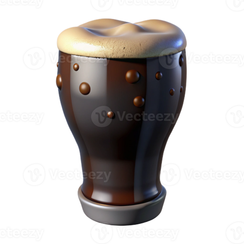 magnificent rustic Dark Beer in Nonic Pint Glass Isolated Element png