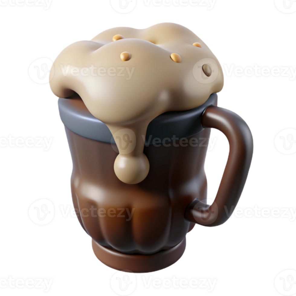 wonderful rustic Dark Beer with Creamy Head Isolated Element authentic png