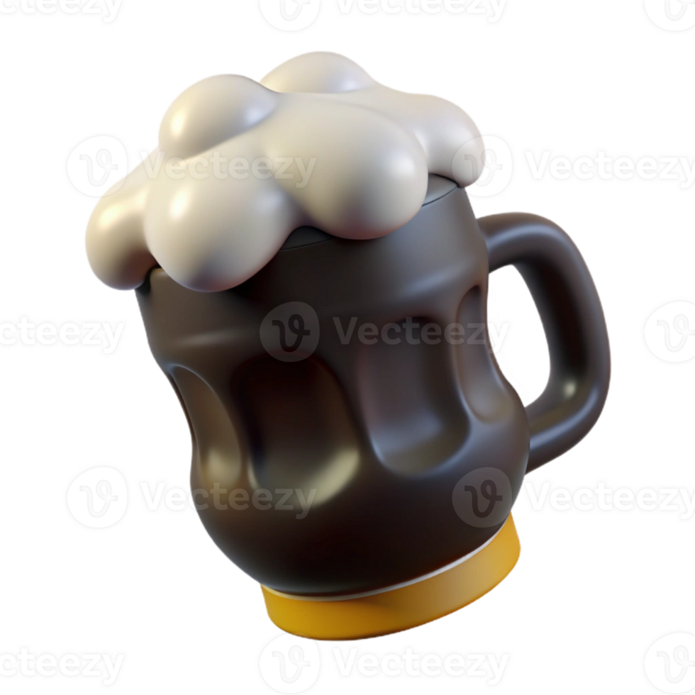 impressive modern Dark Beer with Creamy Head Isolated Element png
