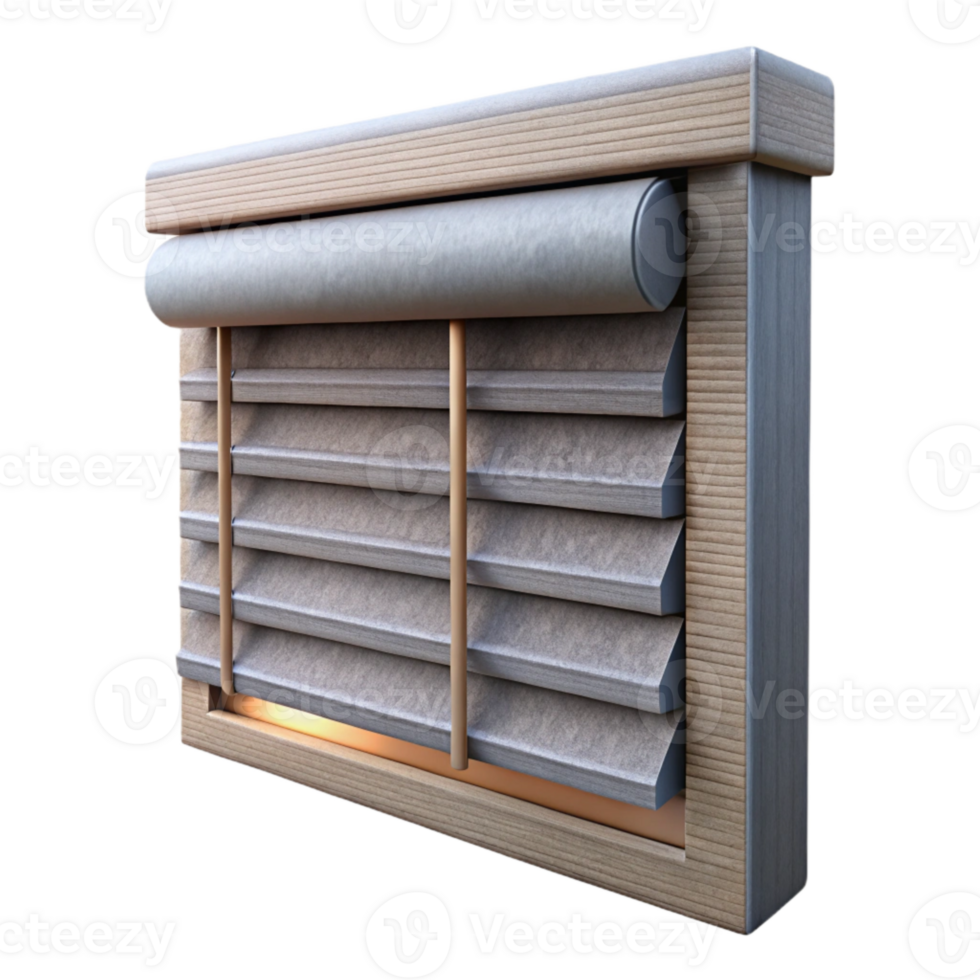 elegant contemporary Smart Blinds Fully Closed Isolated on Transparent Background genuine png