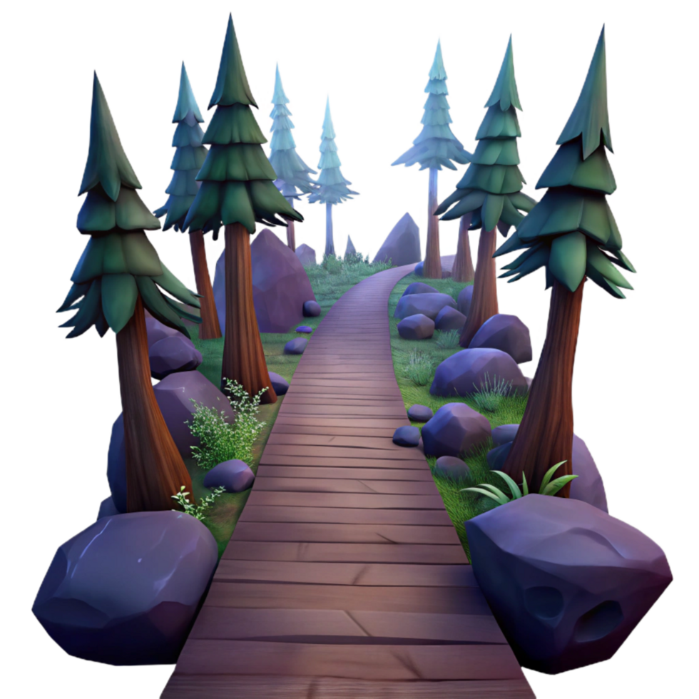 magnificent minimalist Dark Forest Path Low Angle Shot Cutout professional png