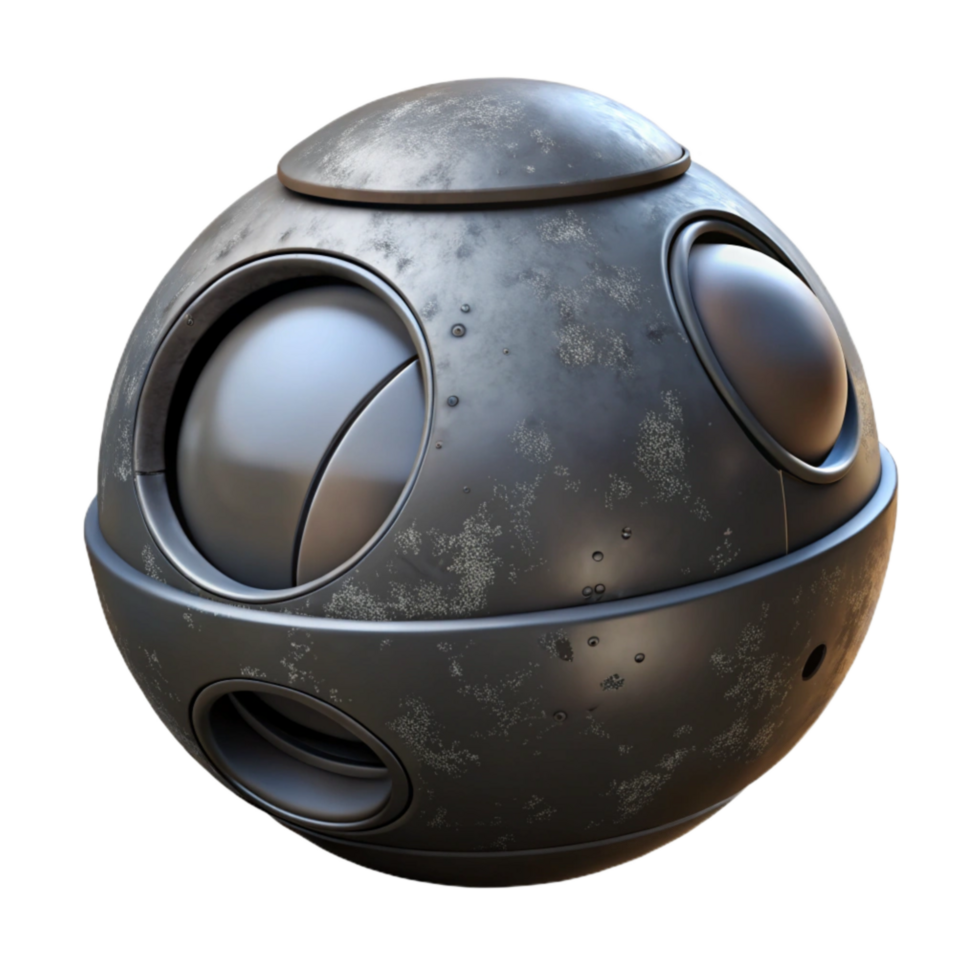 dramatic contemporary Dark Gray Space Pod Isolated Transparent Background original png