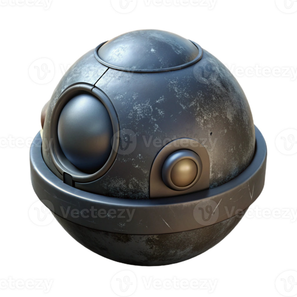 impressive abstract Dark Gray Space Pod Isolated Transparent Background detailed png