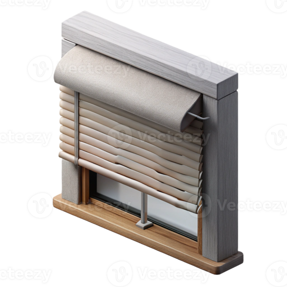 impressive vintage Smart Blinds Partially Open Side View Transparent Background professional png