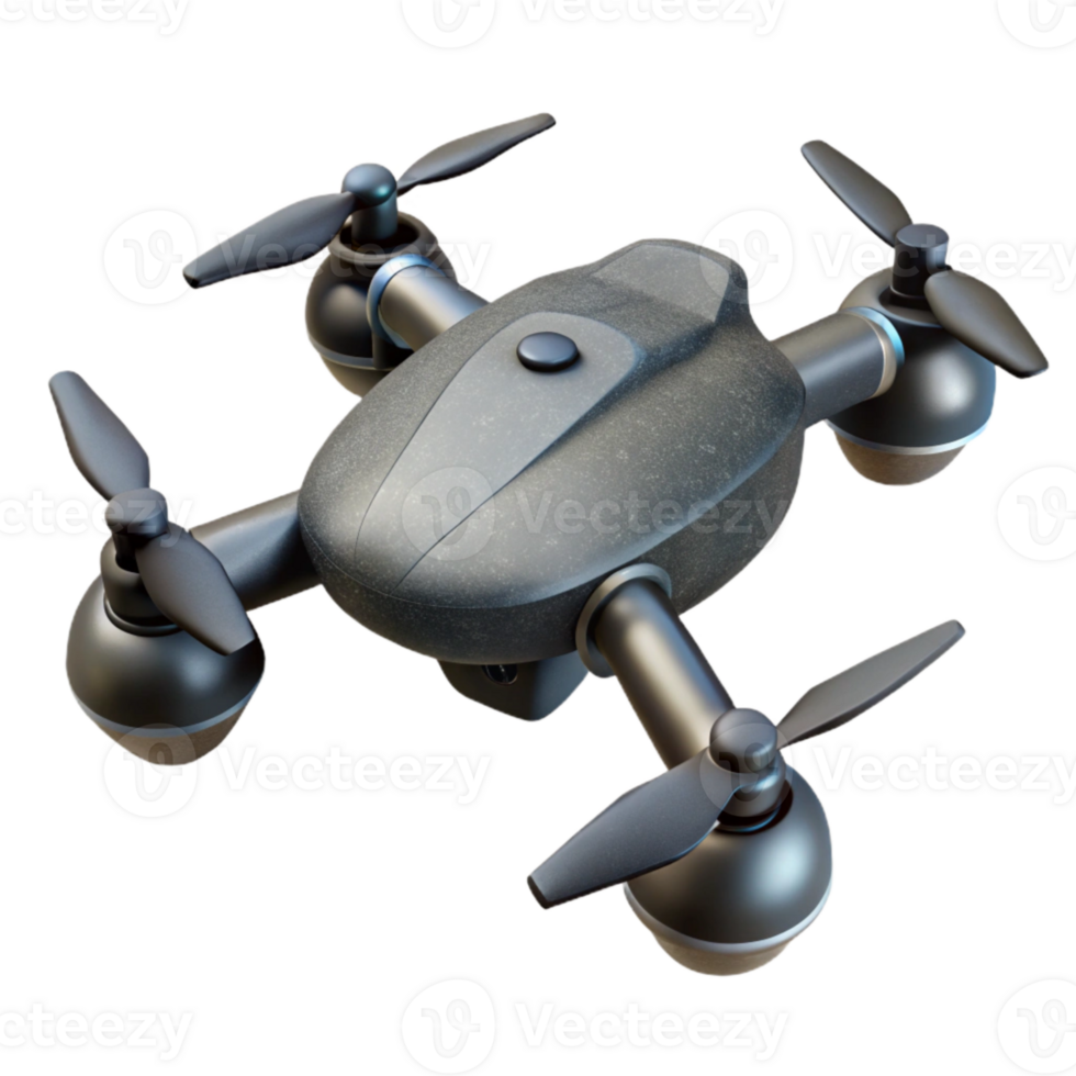 vibrant vintage Dark Grey Drone Hovering Transparent Background genuine png
