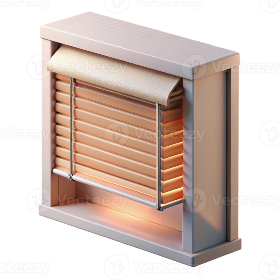 dramatic traditional Smart Blinds Partially Open Side View Transparent Background professional png