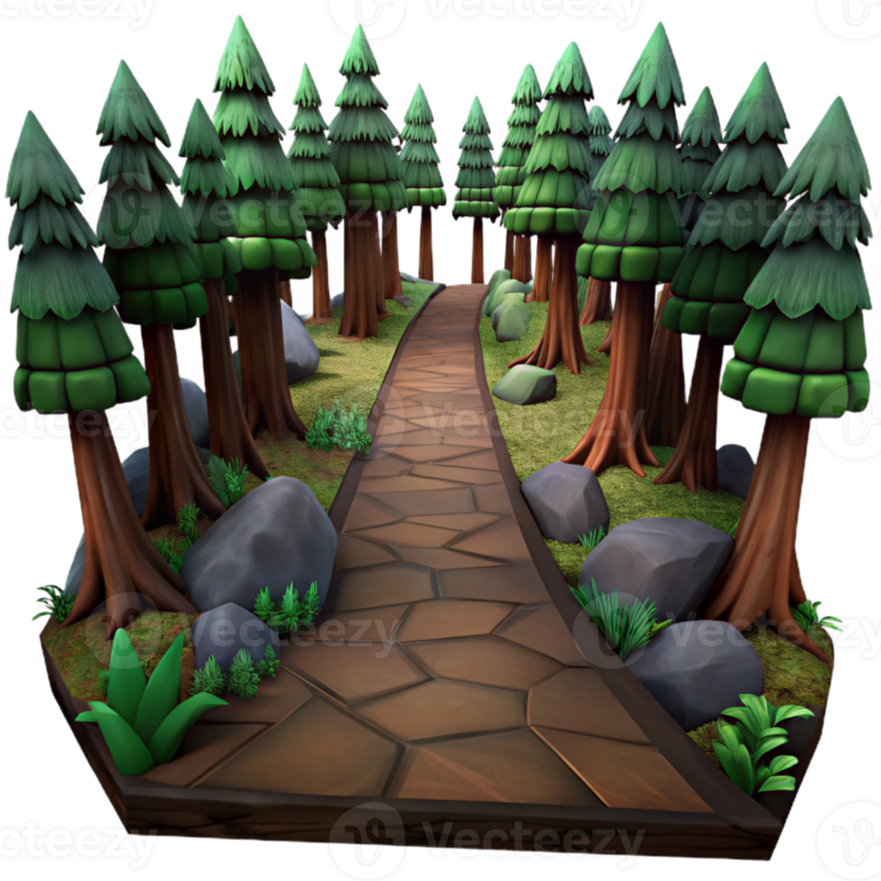 vibrant minimalist Dark Forest Path Low Angle Shot Cutout png