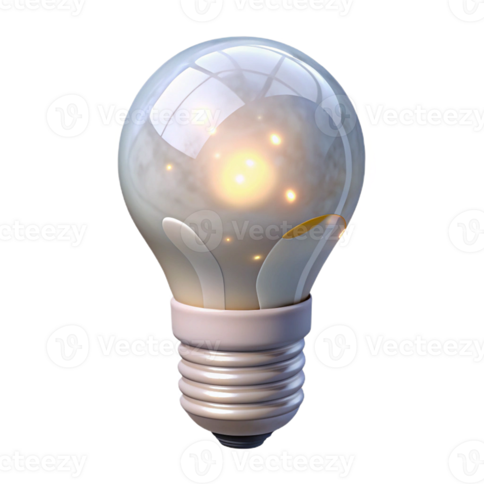 serene vintage Smart Bulb Daylight White Light Transparent Background high quality png