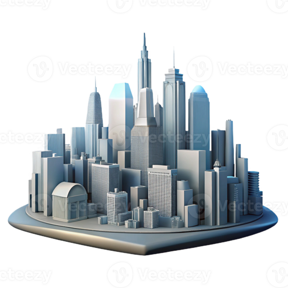 dramatic creative Smart City Skyline Silhouette Isolated Transparent Background high quality png