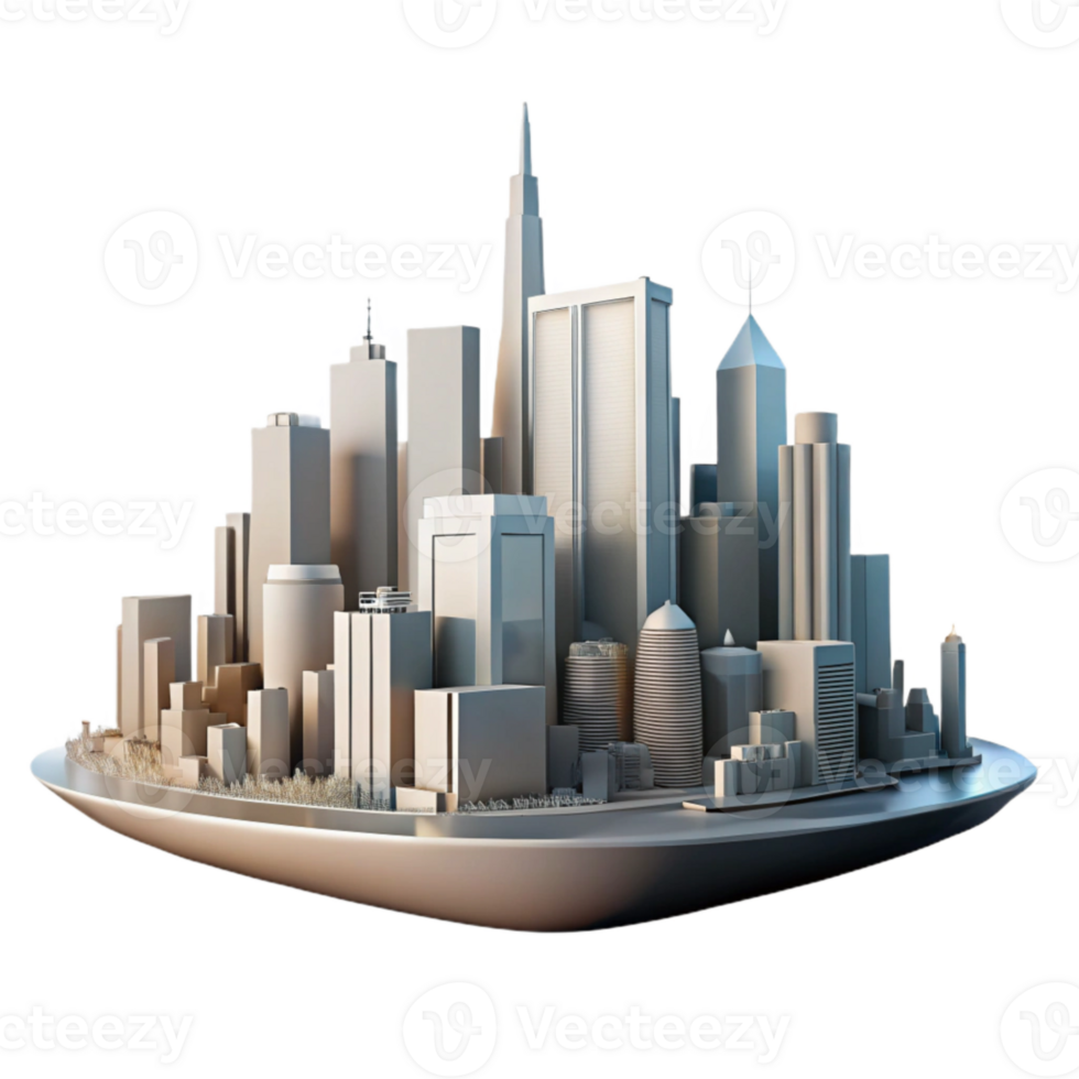 extraordinary creative Smart City Skyline Silhouette Isolated Transparent Background premium png