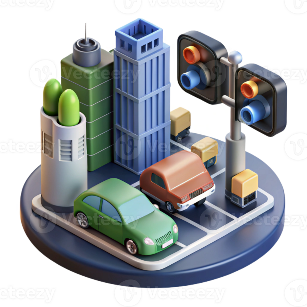 magnificent vintage Smart City Traffic Management System with Sensors and Cameras Isolated Cutout professional png