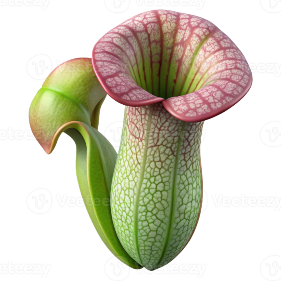 stunning traditional Darlingtonia Californica Cobra Lily Hooded Pitcher Cutout Isolated high quality png
