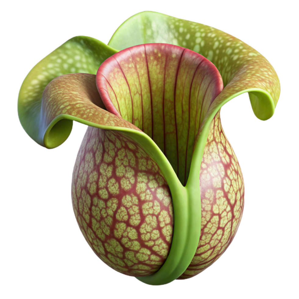 dramatic minimalist Darlingtonia Californica Cobra Lily Hooded Pitcher Cutout Isolated detailed png