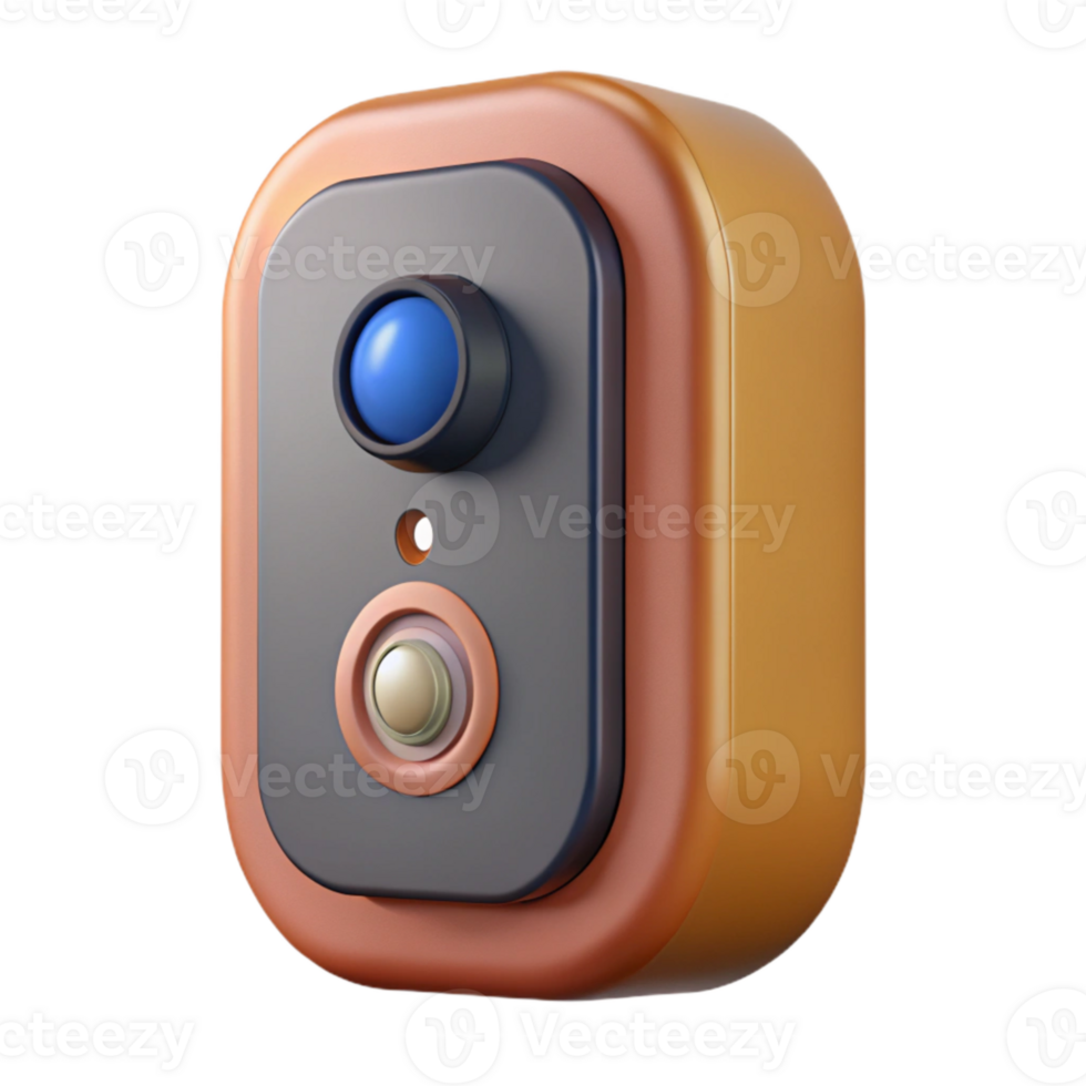elegant artistic Smart Doorbell with Camera and Microphone Transparent Background detailed png