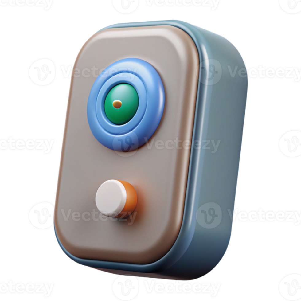 vibrant creative Smart Doorbell with Motion Detection and Alerts Isolated Metallic Housing premium png
