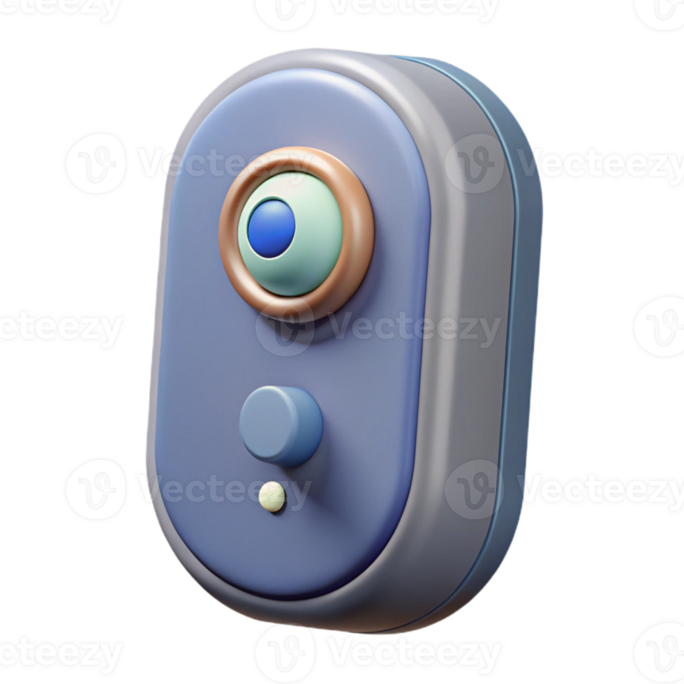wonderful contemporary Smart Doorbell with Motion Detection and Alerts Isolated Metallic Housing professional png