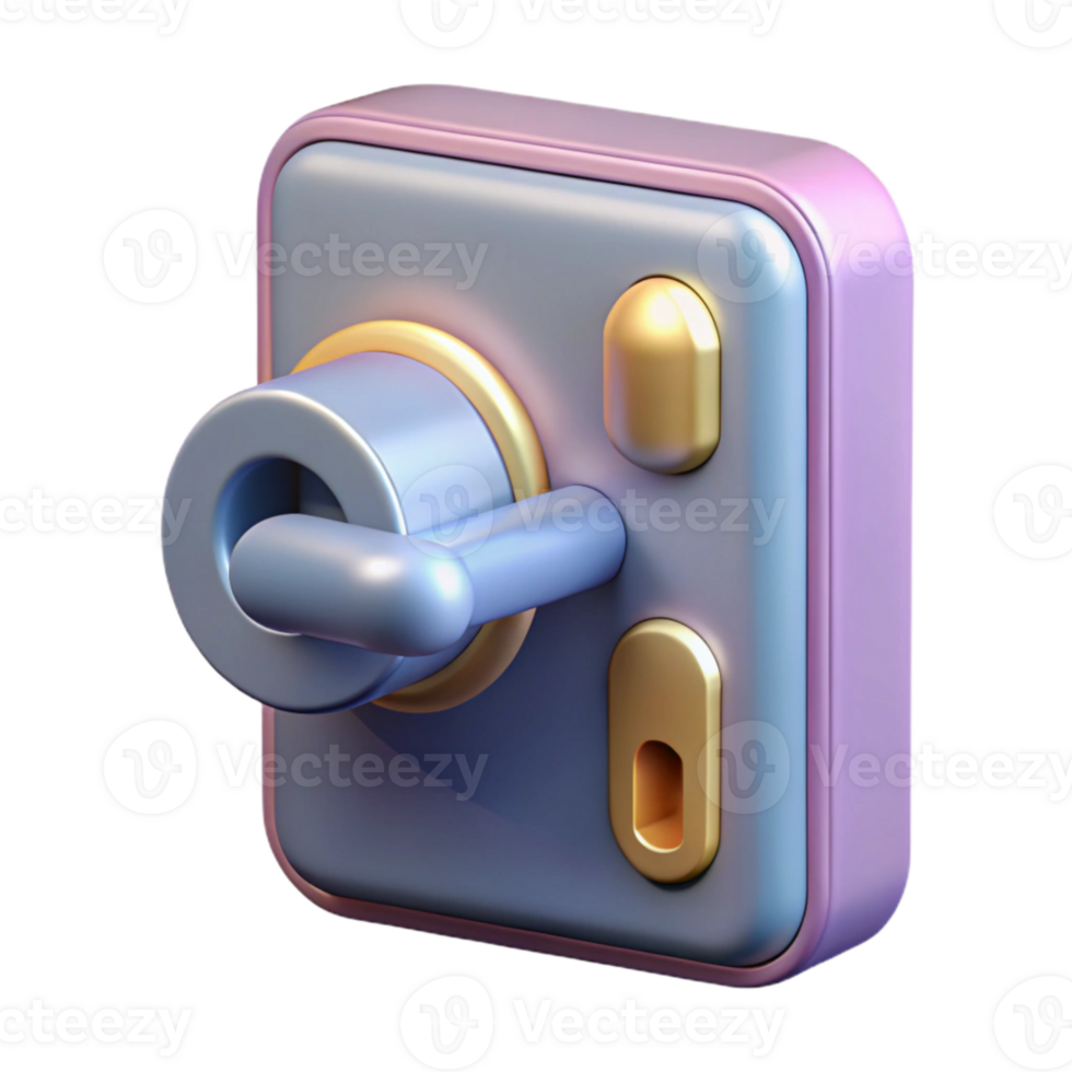 dramatic classic Smart Door Lock Side View on Transparent Background exclusive png