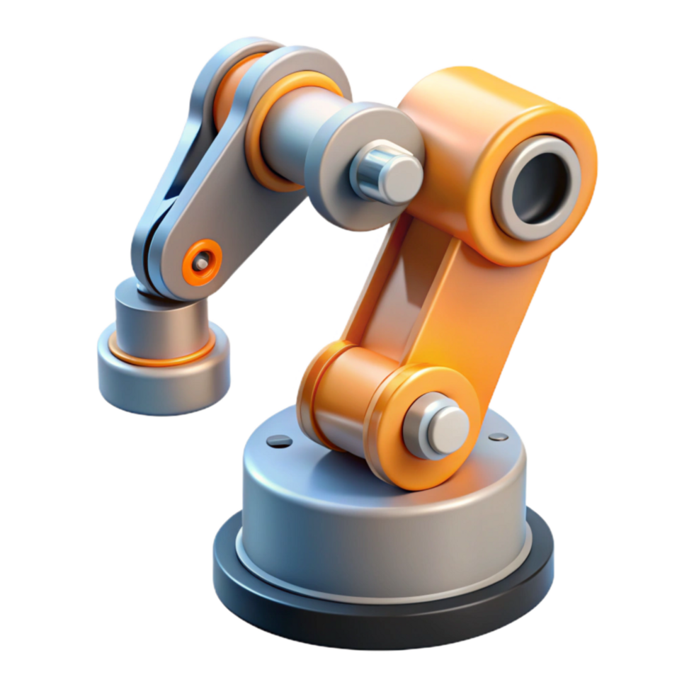 beautiful modern Smart Factory Robot Arm with Gripper Attachment Transparent Element original png