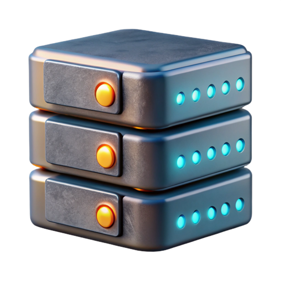 stunning rustic Data Server Front View with Blinking Lights Isolated exclusive png