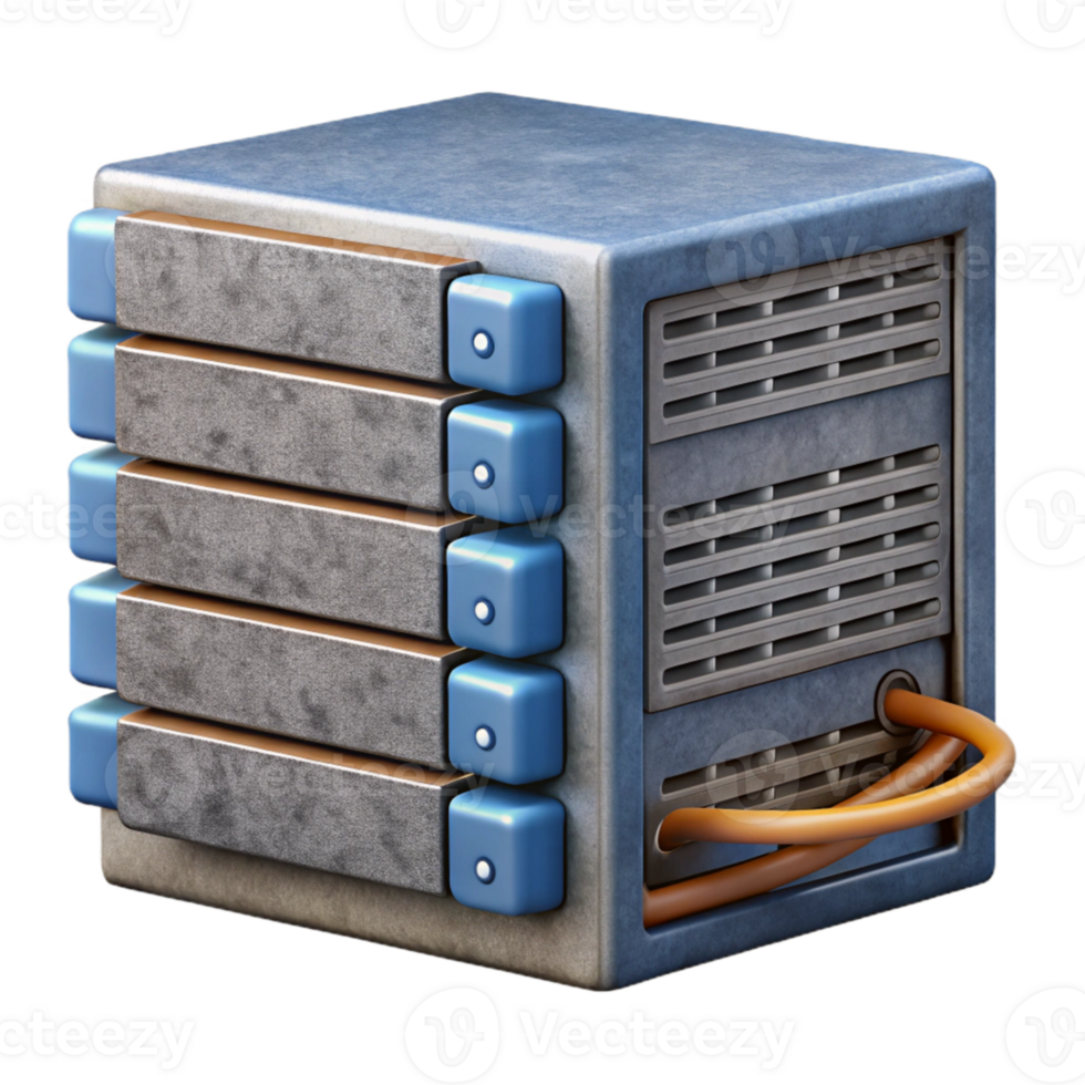 wonderful rustic Data Server Rack Side View with Cables Cutout authentic png