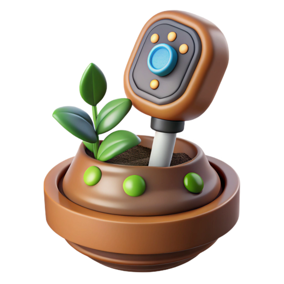 impressive modern Smart Garden Sensor Monitoring Soil Moisture Isolated original png