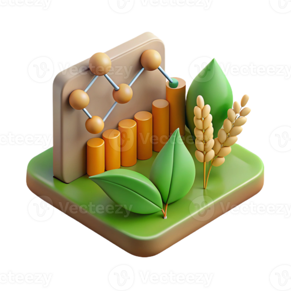 beautiful contemporary Data Visualization Graph for Crop Production Isolated high quality png