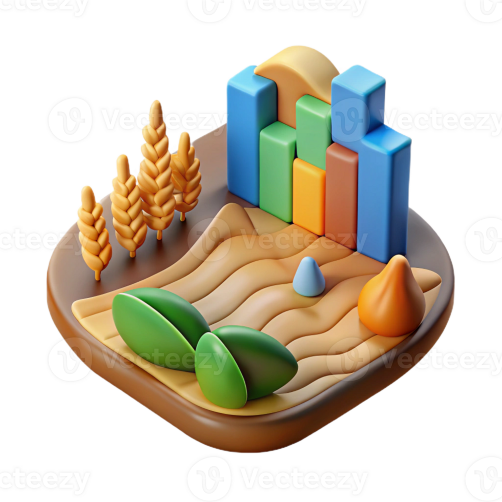 beautiful abstract Data Visualization Graph for Crop Production Isolated high resolution png