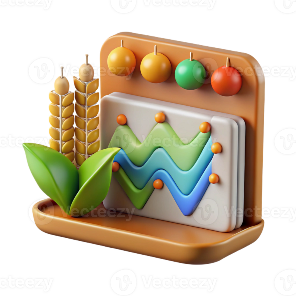 wonderful classic Data Visualization Graph for Crop Production Isolated premium png