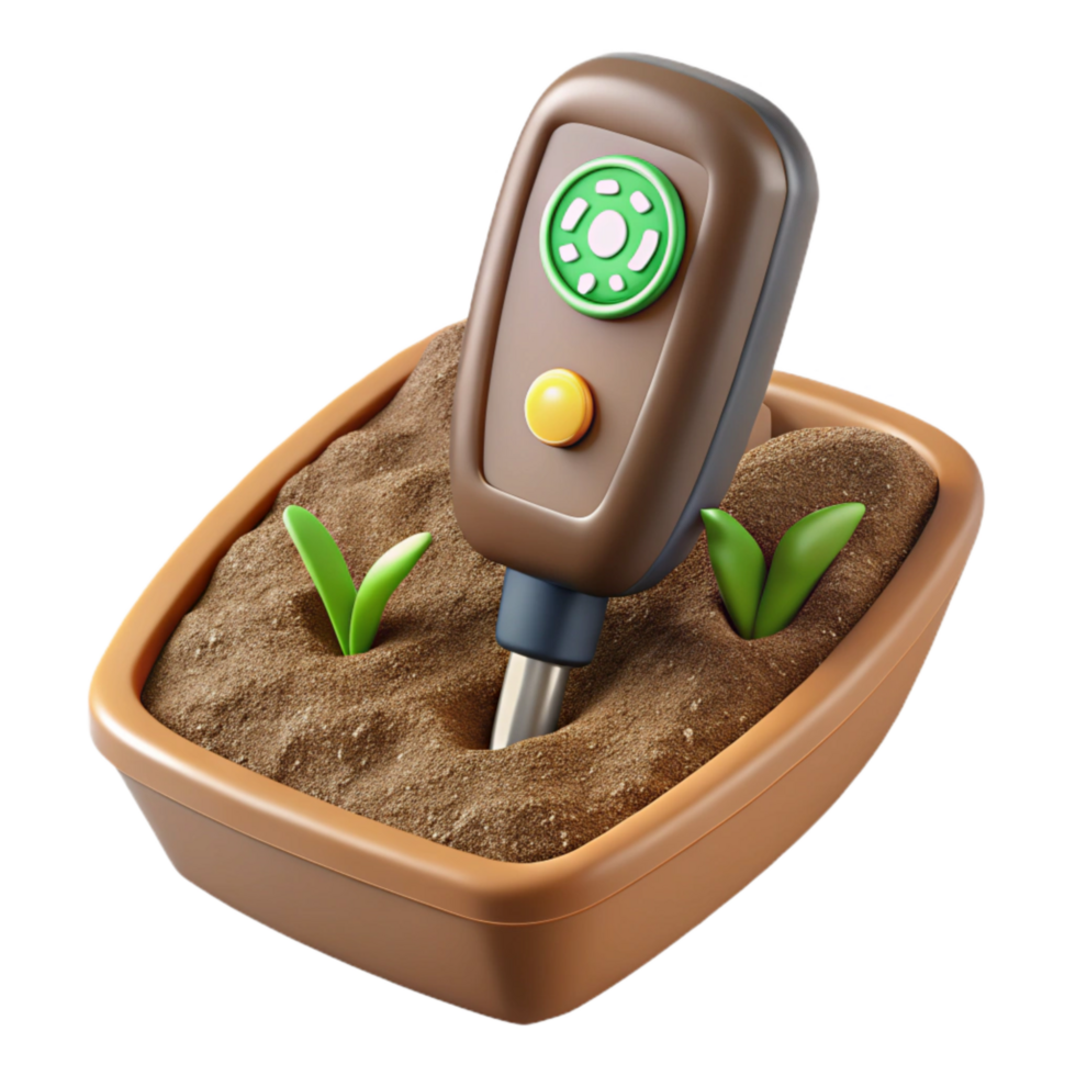 beautiful creative Smart Garden Soil Moisture Sensor Closeup View Isolated premium png
