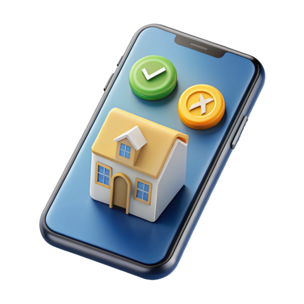serene vintage Smart Home App Interface on Smartphone Isolated genuine png