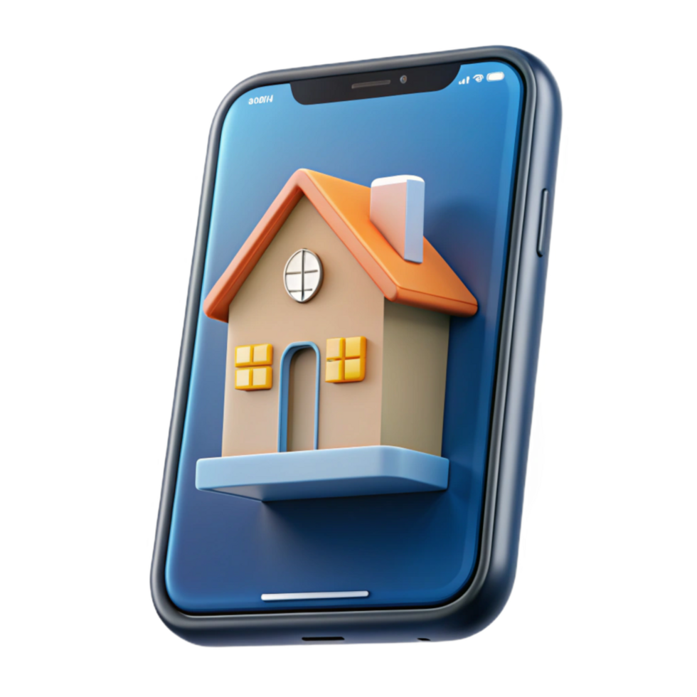 impressive vintage Smart Home App Interface on Smartphone Isolated png