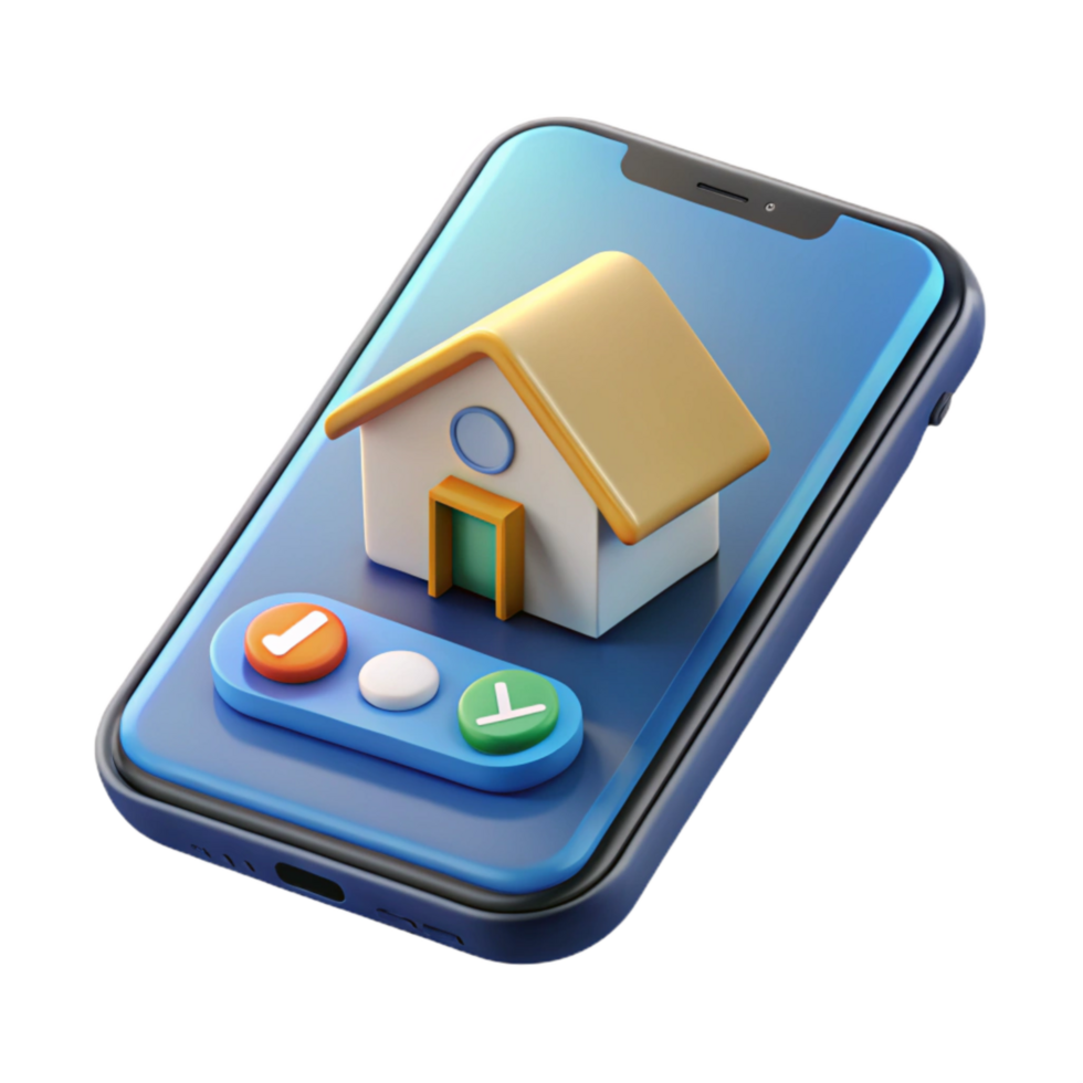 wonderful contemporary Smart Home App Interface on Smartphone Isolated high resolution png