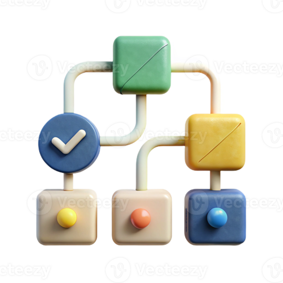magnificent artistic Decision Making Process Steps Chart Linear Style Transparent Background high quality png
