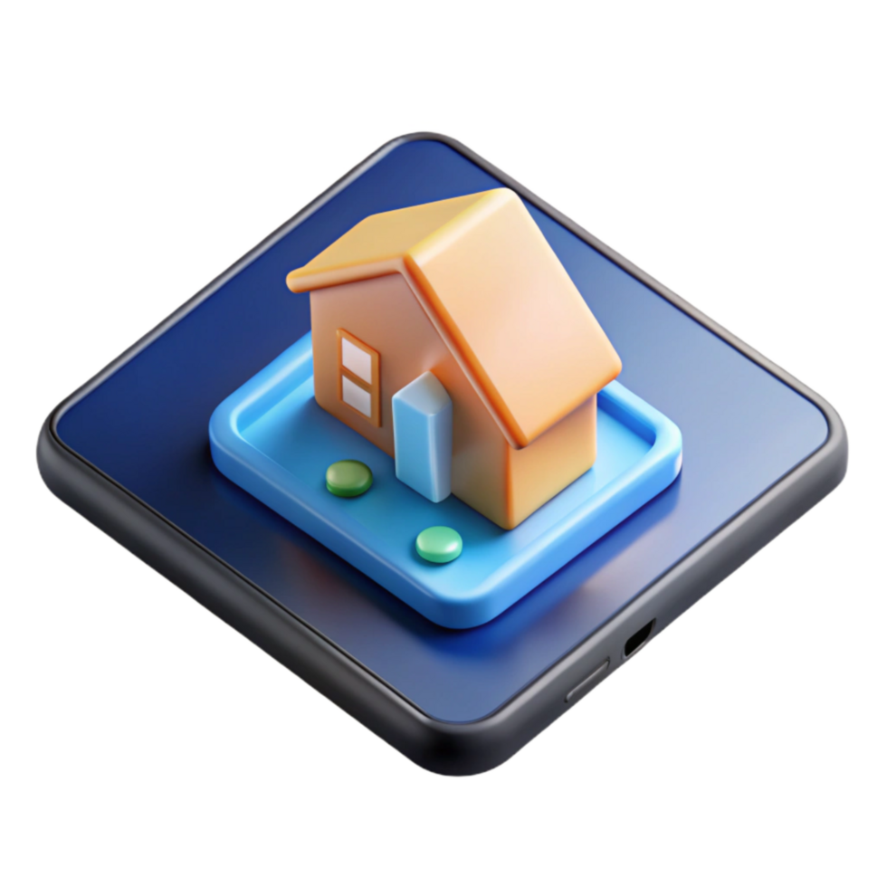 elegant creative Smart Home App Interface on Smartphone Isolated png