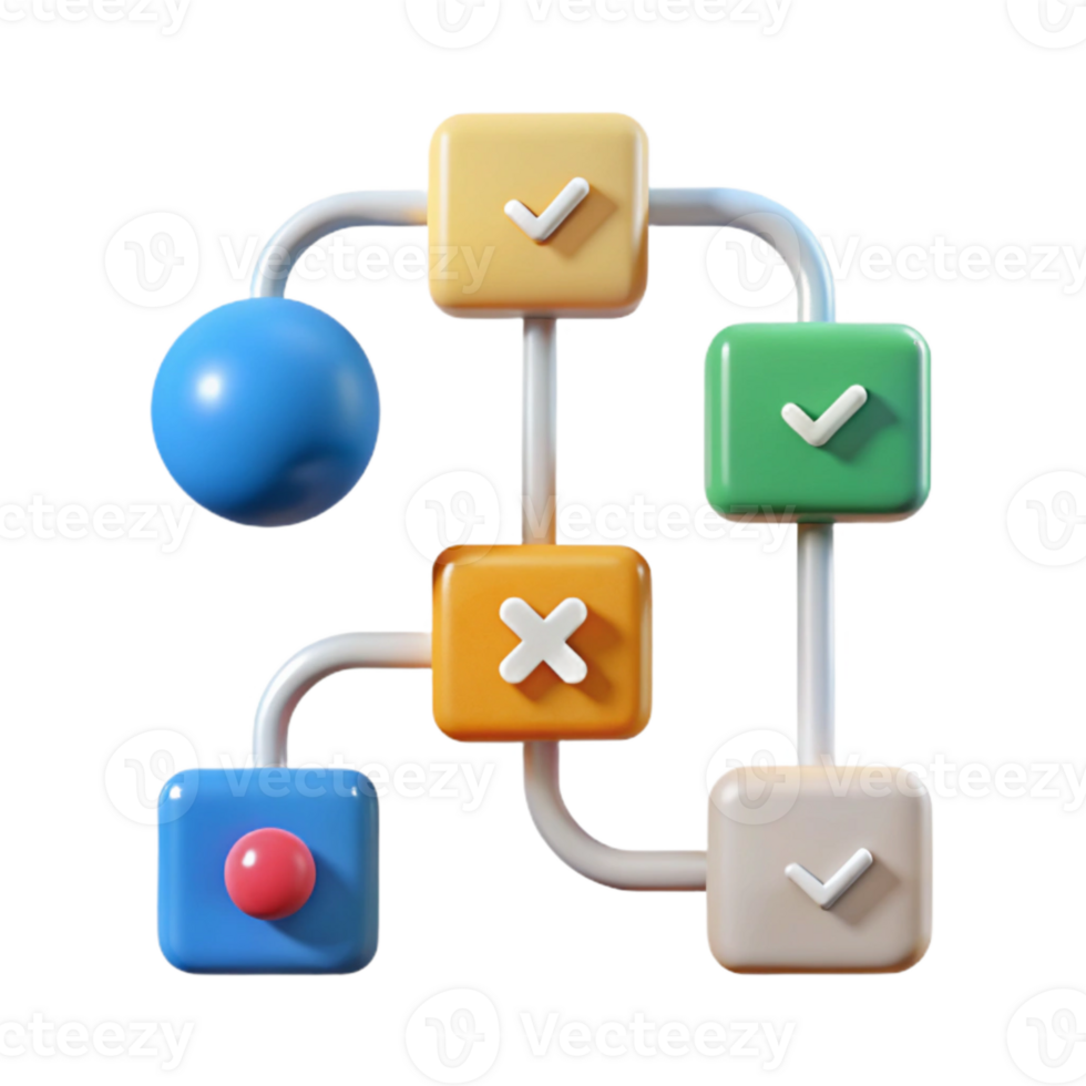 magnificent traditional Decision Making Process Steps Chart Linear Style Transparent Background high resolution png