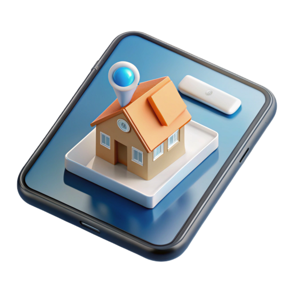 serene abstract Smart Home App Interface on Smartphone Isolated original png