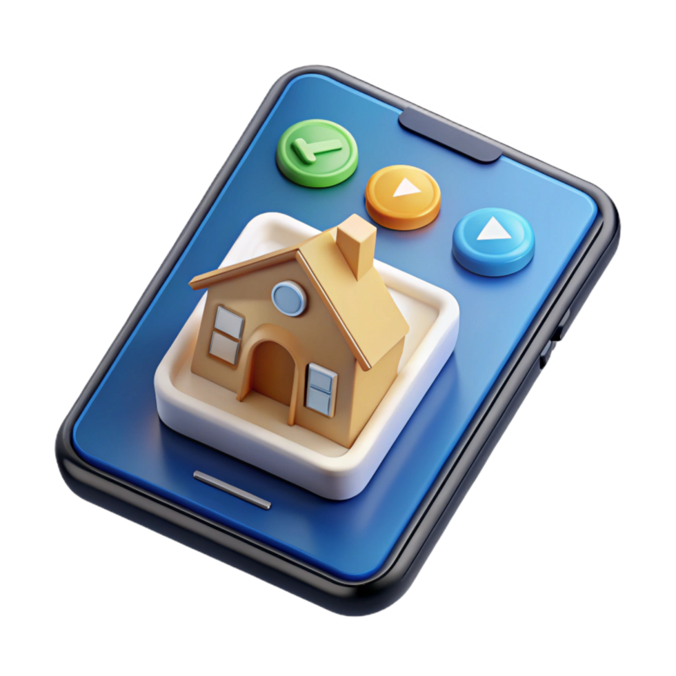 stunning minimalist Smart Home App Interface on Smartphone Isolated premium png