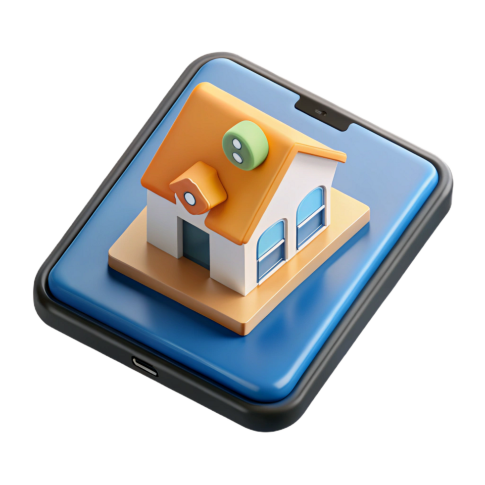 dramatic classic Smart Home App Interface on Smartphone Isolated genuine png