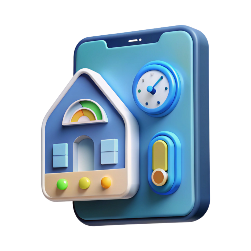 serene modern Smart Home App Interface on Smartphone Isolated authentic png